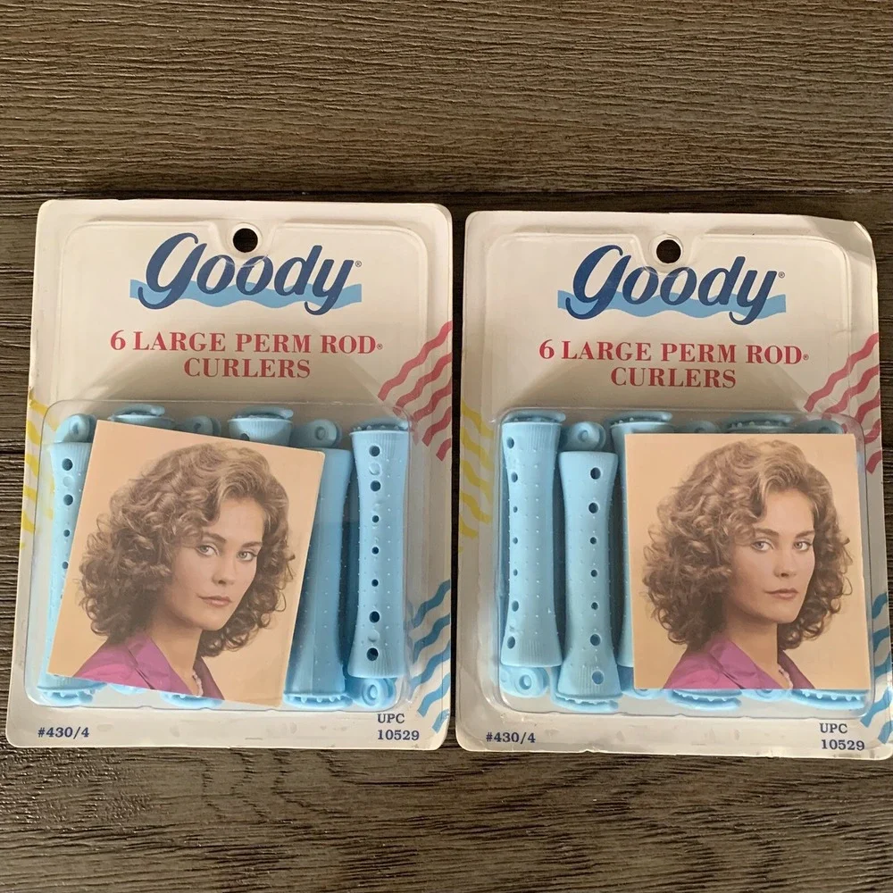 Goody Large Blue Hair Rollers 2 Packages Curlers Vintage 1991 New Old‎ Stock
